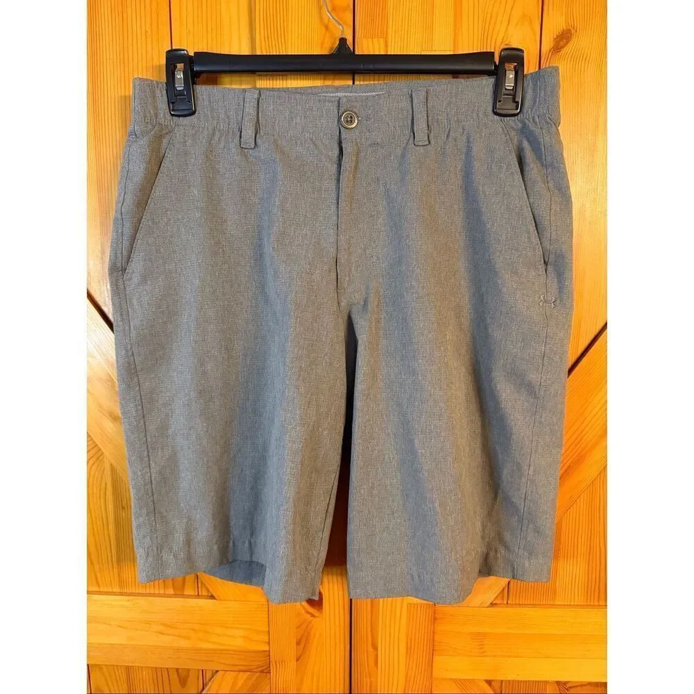 Under Armour Men’s Gray Heat Gear Loose Fit Golf Shorts Size 34 (7037)